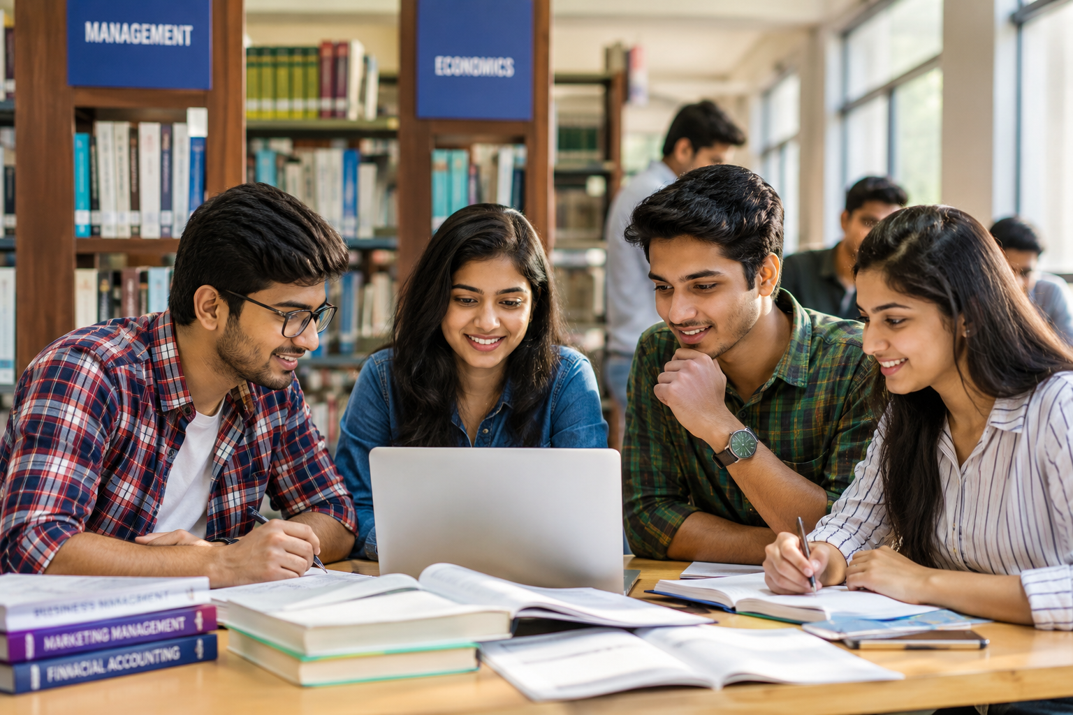 Students in a modern classroom